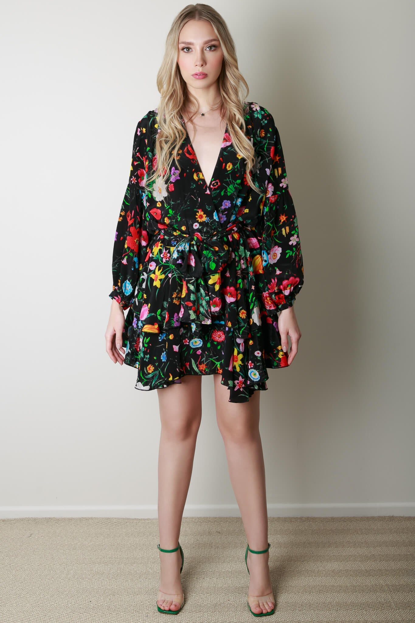 Fleur Mini Black Floral Dress – Fraulein Label