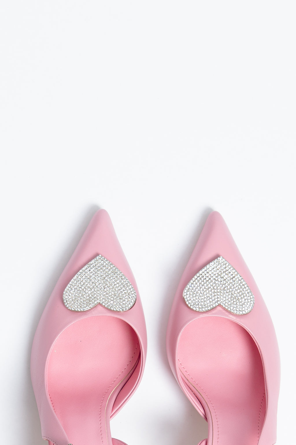 Amour Heart Slingback Heel Pink Sheepskin Leather