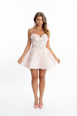 Fleur de Rêve 3D Flower Blush Pink Mini Dress – bridal shower
