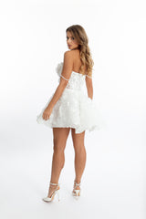 Fleur de Rêve 3D Flower ivory Mini Dress – bridal shower
