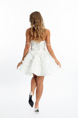 Fleur de Rêve 3D Flower ivory Mini Dress – bridal shower
