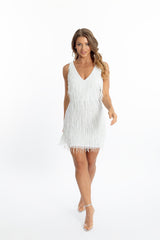 Taylor Fringe Hand-beaded Mini Dress