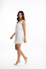 Taylor Fringe Hand-beaded Mini Dress