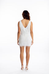 Taylor Fringe Hand-beaded Mini Dress