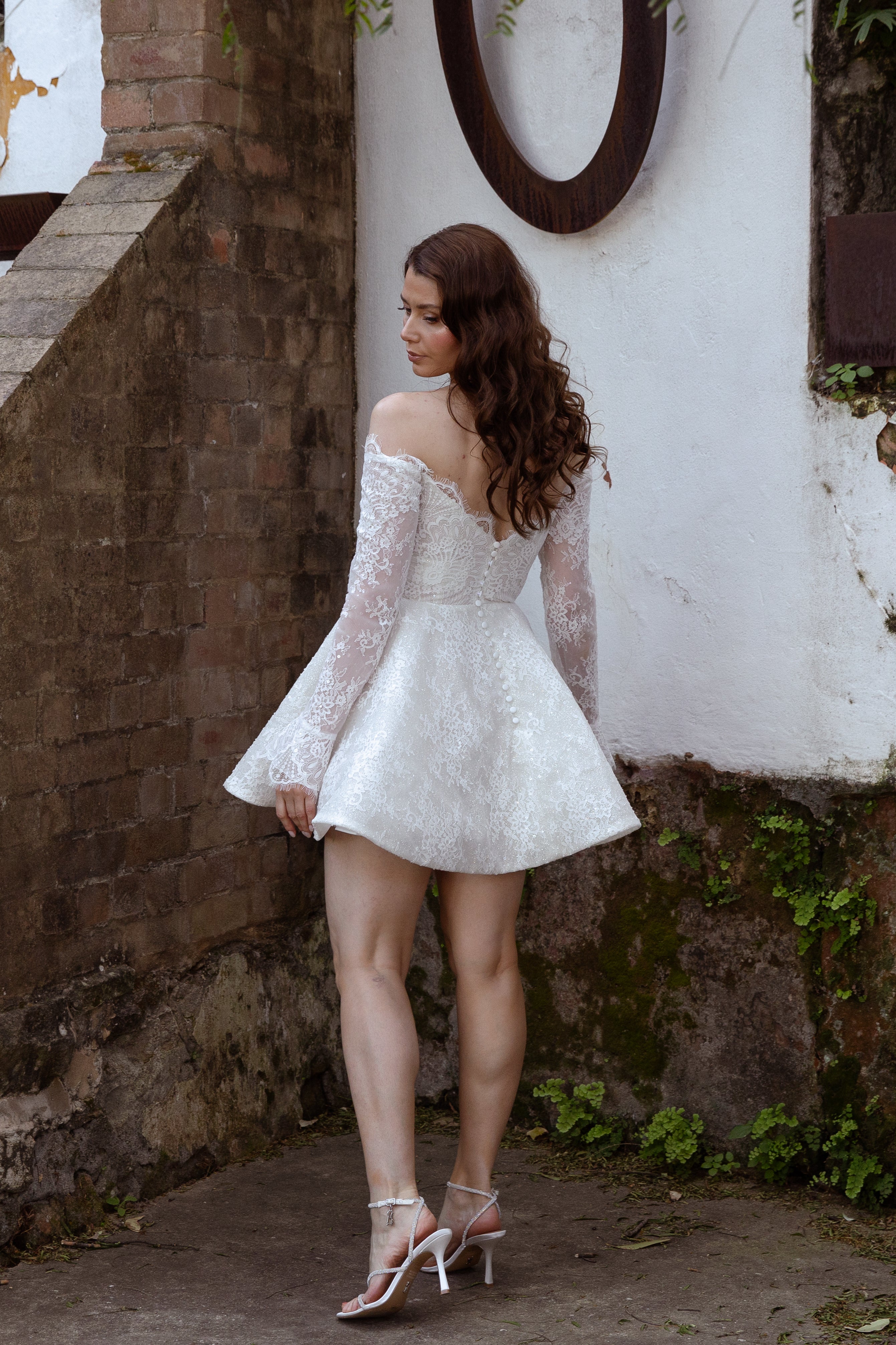 Bridal Mini Dress – Princess Off-Shoulder Lace