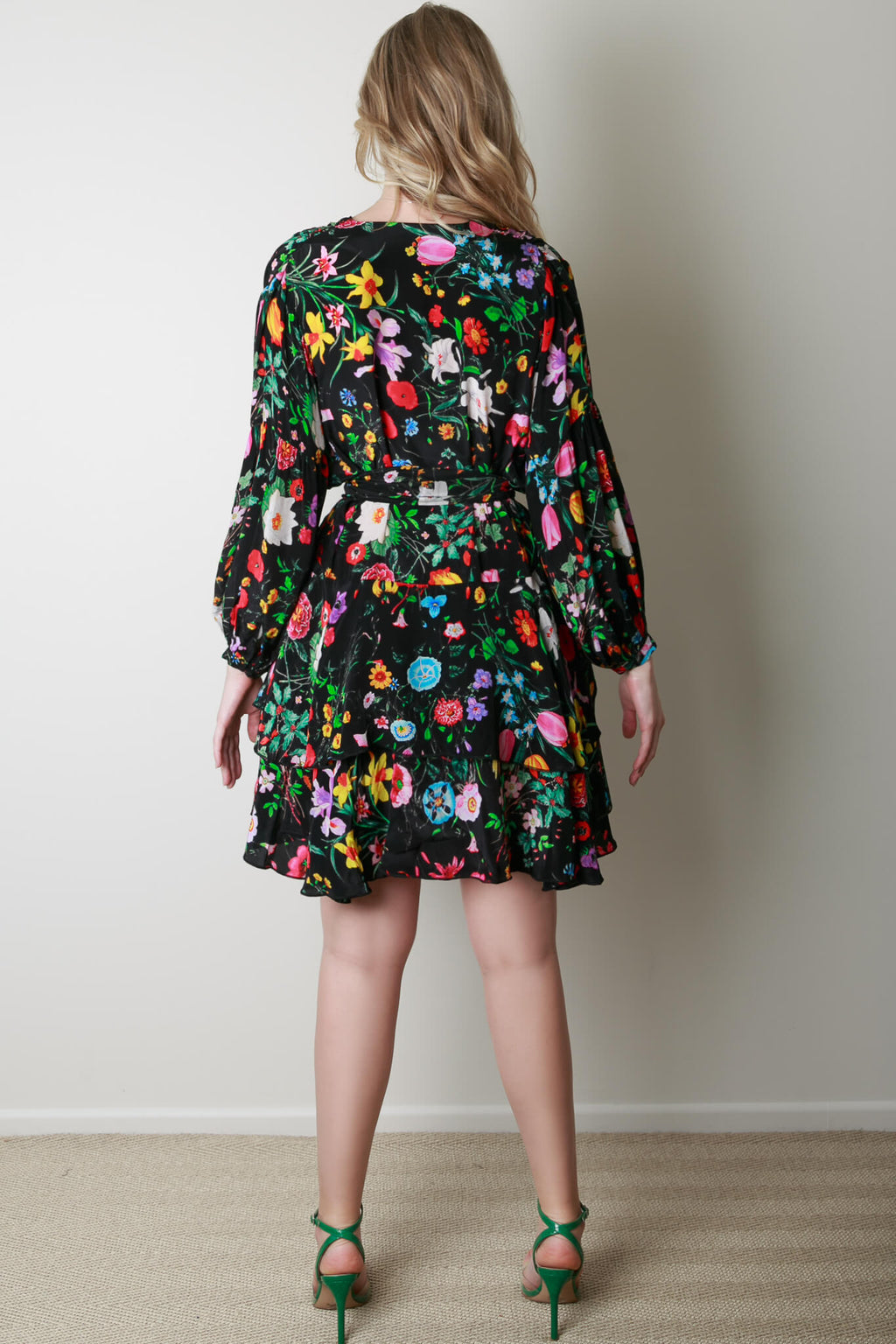 Fleur Mini Black Floral Dress